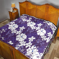 Purple Hawaiian Hibiscus Monstera Quilt Grunge Stylized LT01 - Polynesian Pride