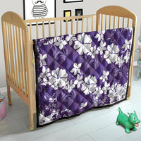 Purple Hawaiian Hibiscus Monstera Quilt Grunge Stylized LT01 - Polynesian Pride