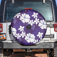 Purple Hawaiian Hibiscus Monstera Spare Tire Cover Grunge Stylized LT01 Purple - Polynesian Pride