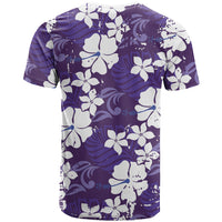 Purple Hawaiian Hibiscus Monstera T Shirt Grunge Stylized LT01 - Polynesian Pride