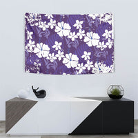 Purple Hawaiian Hibiscus Monstera Tapestry Grunge Stylized LT01 - Polynesian Pride