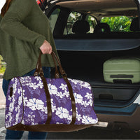 Purple Hawaiian Hibiscus Monstera Travel Bag Grunge Stylized