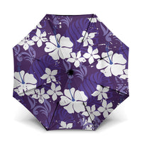 Purple Hawaiian Hibiscus Monstera Umbrella Grunge Stylized LT01 One Size Folded 11.42 inch Opened Diameter 37.4 inch Purple - Polynesian Pride
