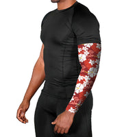 Red Hawaiian Hibiscus Monstera Arm Sleeves Grunge Stylized