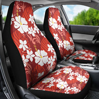 Red Hawaiian Hibiscus Monstera Car Seat Cover Grunge Stylized LT01 - Polynesian Pride