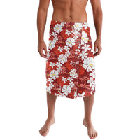 Red Hawaiian Hibiscus Monstera Lavalava Grunge Stylized