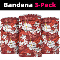 Red Hawaiian Hibiscus Monstera Neck Gaiter Grunge Stylized