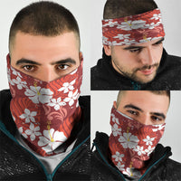 Red Hawaiian Hibiscus Monstera Neck Gaiter Grunge Stylized