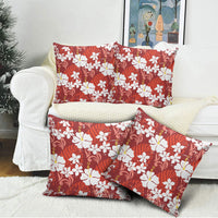 Red Hawaiian Hibiscus Monstera Pillow Cover Grunge Stylized LT01 - Polynesian Pride