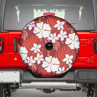 Red Hawaiian Hibiscus Monstera Spare Tire Cover Grunge Stylized