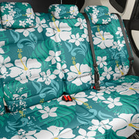 Teal Hawaiian Hibiscus Monstera Back Car Seat Cover Grunge Stylized LT01 - Polynesian Pride