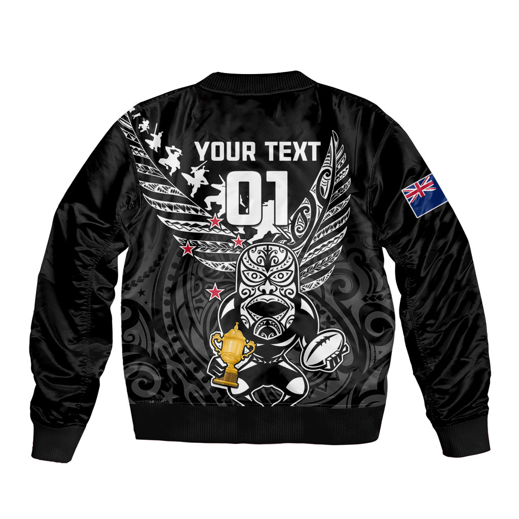 Custom New Zealand Silver Fern Rugby Bomber Jacket Aotearoa Champion 2023 World Cup LT01 - Polynesian Pride