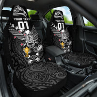 New Zealand Silver Fern Rugby Car Seat Cover Aotearoa Champion 2023 World Cup LT01 One Size Black - Polynesian Pride