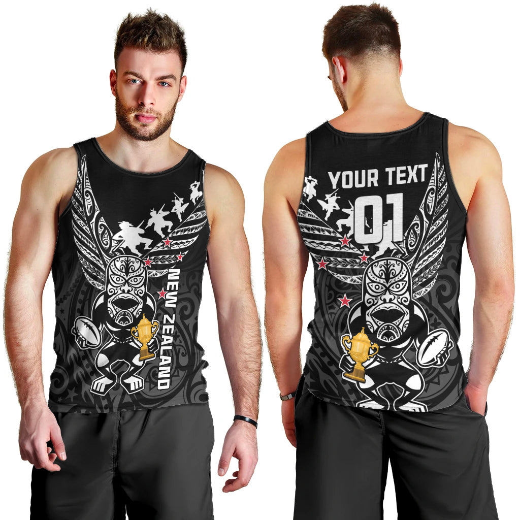 Custom New Zealand Silver Fern Rugby Men Tank Top Aotearoa Champion 2023 World Cup LT01 - Polynesian Pride