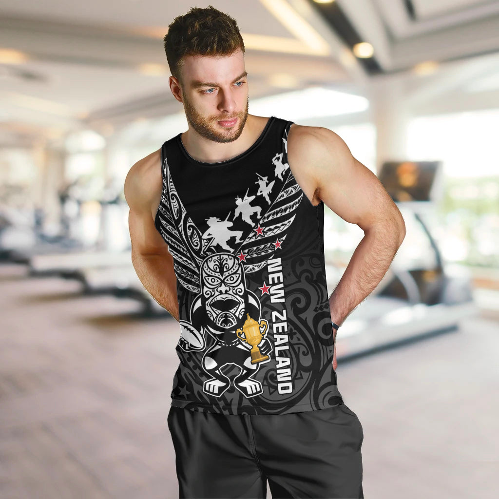 Custom New Zealand Silver Fern Rugby Men Tank Top Aotearoa Champion 2023 World Cup LT01 - Polynesian Pride
