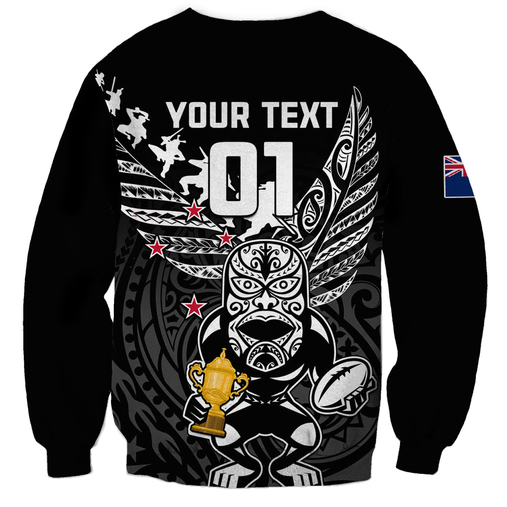 Custom New Zealand Silver Fern Rugby Sweatshirt Aotearoa Champion 2023 World Cup LT01 - Polynesian Pride