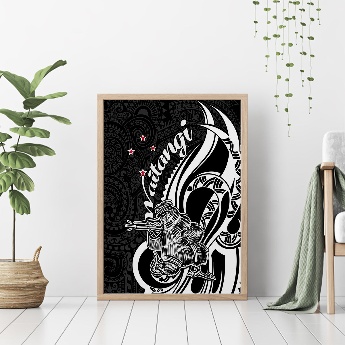 New Zealand Waitangi Day Canvas Wall Art Aotearoa Te Tiriti O Waitangi Kiwi Black Version LT01 - Polynesian Pride