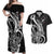 New Zealand Waitangi Day Couples Matching Off Shoulder Maxi Dress and Hawaiian Shirt Aotearoa Te Tiriti O Waitangi Kiwi Black Version LT01 Black - Polynesian Pride