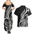 New Zealand Waitangi Day Couples Matching Summer Maxi Dress and Hawaiian Shirt Aotearoa Te Tiriti O Waitangi Kiwi Black Version LT01 - Polynesian Pride