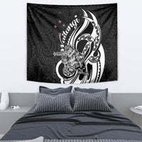 New Zealand Waitangi Day Tapestry Aotearoa Te Tiriti O Waitangi Kiwi Black Version LT01 - Polynesian Pride