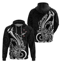 New Zealand Waitangi Day Zip Hoodie Aotearoa Te Tiriti O Waitangi Kiwi Black Version LT01 - Polynesian Pride