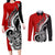 New Zealand Waitangi Day Couples Matching Long Sleeve Bodycon Dress and Long Sleeve Button Shirt Aotearoa Te Tiriti O Waitangi Kiwi Red Version LT01 Red - Polynesian Pride