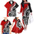 New Zealand Waitangi Day Family Matching Off Shoulder Long Sleeve Dress and Hawaiian Shirt Aotearoa Te Tiriti O Waitangi Kiwi Red Version LT01 - Polynesian Pride