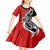 New Zealand Waitangi Day Kid Short Sleeve Dress Aotearoa Te Tiriti O Waitangi Kiwi Red Version LT01 - Polynesian Pride