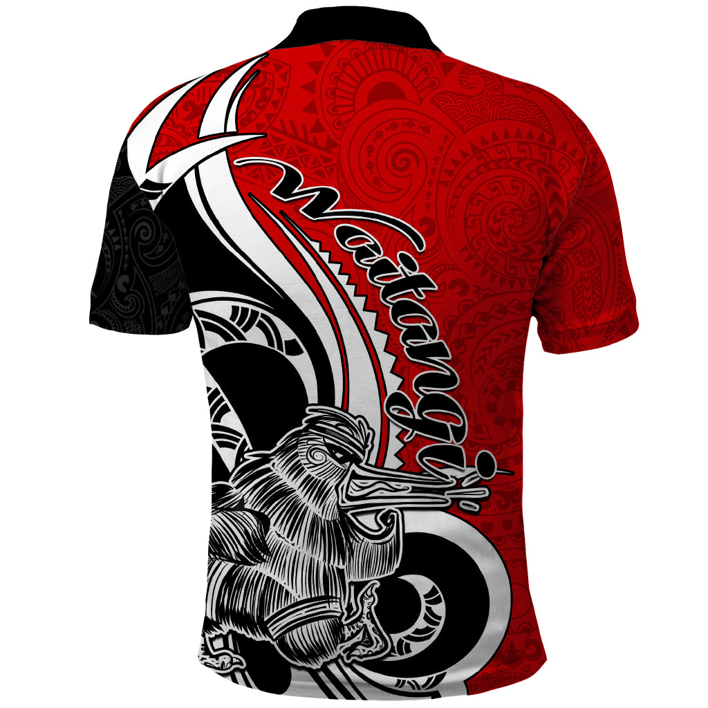 New Zealand Waitangi Day Polo Shirt Aotearoa Te Tiriti O Waitangi Kiwi Red Version LT01 - Polynesian Pride