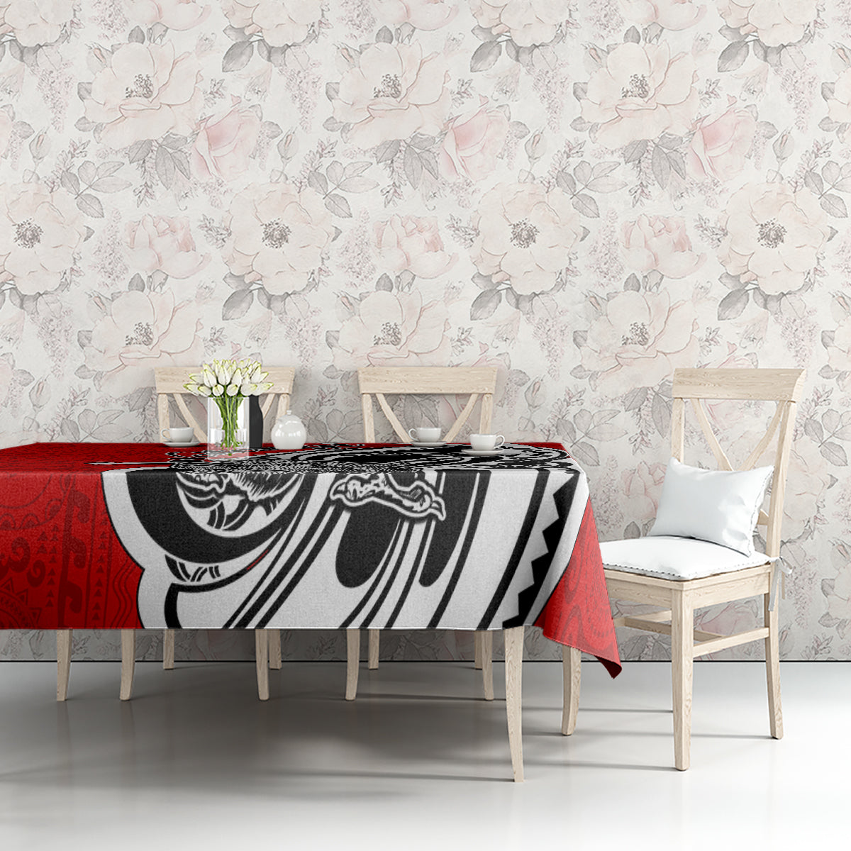 New Zealand Waitangi Day Tablecloth Aotearoa Te Tiriti O Waitangi Kiwi Red Version LT01 - Polynesian Pride