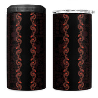 Hawaii Japan Koi Fish Red 4 in 1 Can Cooler Tumbler Tapa Pattern - Polynesian Pride