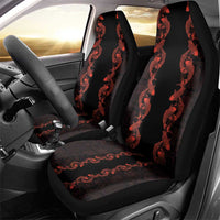 Hawaii Japan Koi Fish Red Car Seat Cover Tapa Pattern - Polynesian Pride