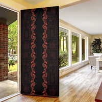 Hawaii Japan Koi Fish Red Door Cover Tapa Pattern - Polynesian Pride