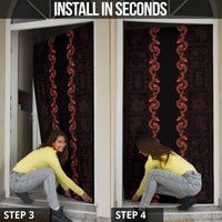 Hawaii Japan Koi Fish Red Door Cover Tapa Pattern - Polynesian Pride