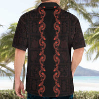 Hawaii Japan Koi Fish Red Hawaiian Shirt Tapa Pattern - Polynesian Pride