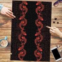 Hawaii Japan Koi Fish Red Puzzle Tapa Pattern - Polynesian Pride