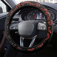 Hawaii Japan Koi Fish Red Steering Wheel Cover Tapa Pattern - Polynesian Pride