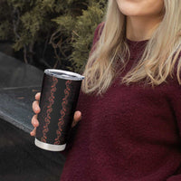 Hawaii Japan Koi Fish Red Tumbler Cup Tapa Pattern - Polynesian Pride