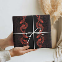Hawaii Japan Koi Fish Red Wrapping Paper Tapa Pattern