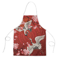 Hawaii Japan Cranes Sakura Flower Red Apron Japan Heritage Spirit - Polynesian Pride