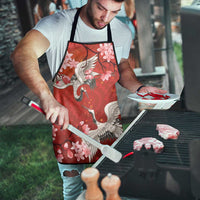 Hawaii Japan Cranes Sakura Flower Red Apron Japan Heritage Spirit - Polynesian Pride