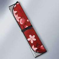 Hawaii Japan Cranes Sakura Flower Red Auto Sun Shade Japan Heritage Spirit - Polynesian Pride