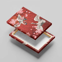 Hawaii Japan Cranes Sakura Flower Red Canvas Wall Art Japan Heritage Spirit - Polynesian Pride