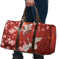Hawaii Japan Cranes Sakura Flower Red Travel Bag Japan Heritage Spirit - Polynesian Pride