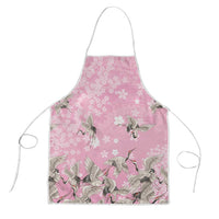 Cranes Sakura Floral Pink Pastel Apron Hawaii Japan Culture - Polynesian Pride