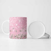 Cranes Sakura Floral Pink Pastel Ceramic Mug Hawaii Japan Culture - Polynesian Pride
