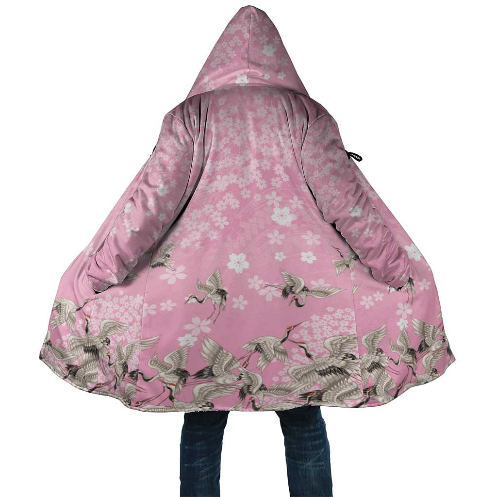 Cranes Sakura Floral Pink Pastel Cloak Hawaii Japan Culture - Polynesian Pride