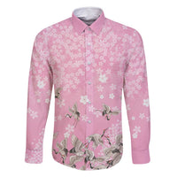 Cranes Sakura Floral Pink Pastel Family Matching Mermaid Dress and Hawaiian Shirt Hawaii Japan Culture - Polynesian Pride