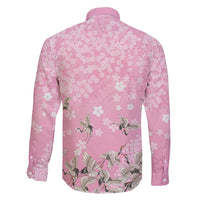 Cranes Sakura Floral Pink Pastel Family Matching Summer Maxi Dress and Hawaiian Shirt Hawaii Japan Culture - Polynesian Pride
