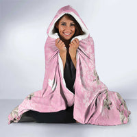 Cranes Sakura Floral Pink Pastel Hooded Blanket Hawaii Japan Culture - Polynesian Pride